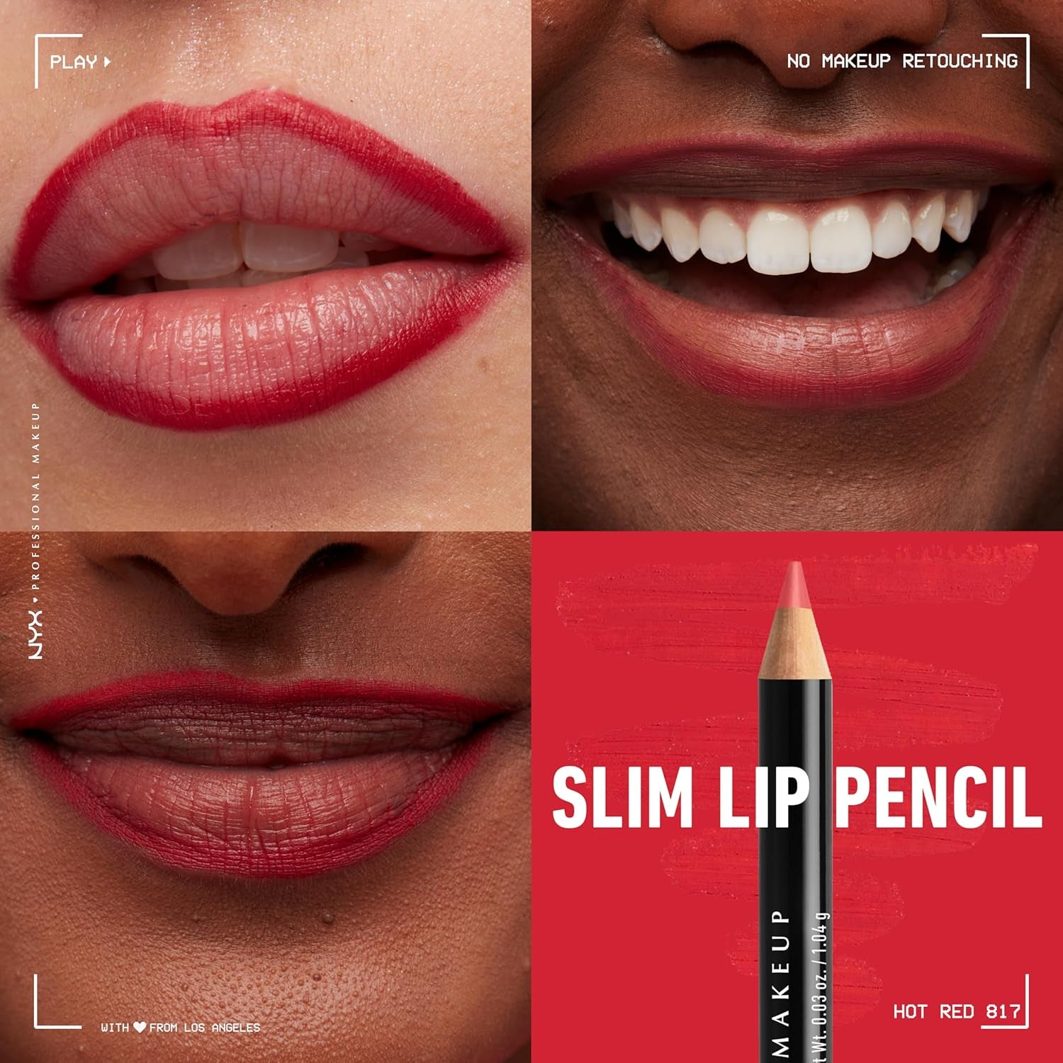 PROFESSIONAL MAKEUP Slim Lip Pencil 2-Pack - Nude Pink & Hot Red